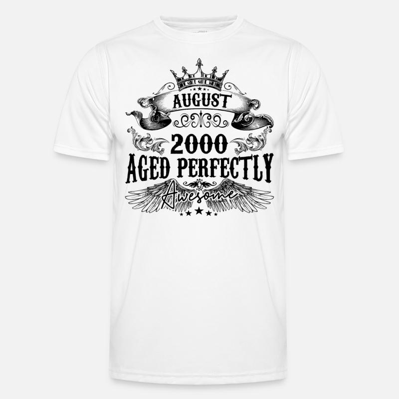 2000 | August Aged Perfectly 2000 Geburtstagsgeschenk Männer Funktions-T-Shirt