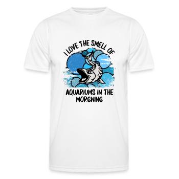 Aquarium Aquarists Fish Ornamental fish Aquaristics - Men's Functional T-Shirt - white - Front - AI Model Male 178 dark (178cm)