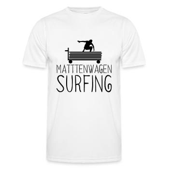 Mattenwagen Surfen - Runtervom Mattenwagen - Männer Funktions-T-Shirt - Weiß - Vorne - AI Model Male 178 dark (178cm)