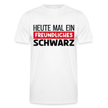 Heute mal fröhliches schwarz. HEUTE MAL FRÖHLICHES - Männer Funktions-T-Shirt - Weiß - Vorne - AI Model Male 178 dark (178cm)