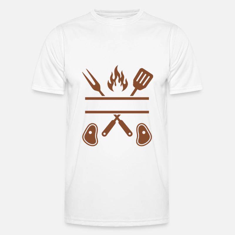 Barbecuing is a man's thing - Men's Functional T-Shirt - white