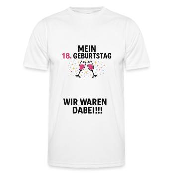 Fête Signature du 18e anniversaire - T-shirt sport Homme - blanc - Devant - AI Model Male 178 dark (178cm)