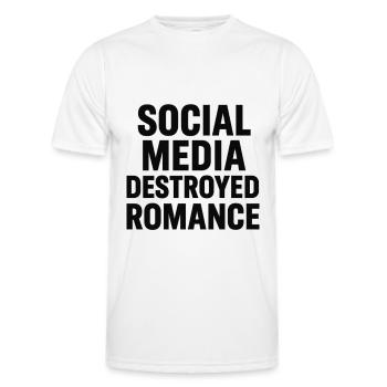 Social media destroys romance - Men's Functional T-Shirt - white - Front - AI Model Male 178 dark (178cm)