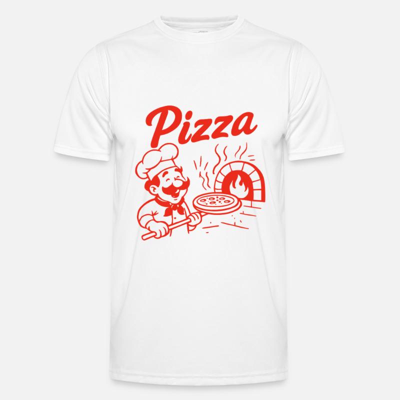 Pizzabäcker Retro Design Männer Funktions-T-Shirt