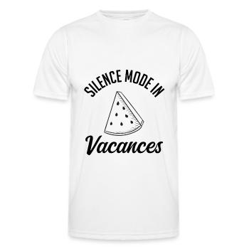 silence mode in vacancy. - Men's Functional T-Shirt - white - Front - AI Model Male 178 dark (178cm)