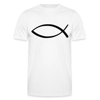 Jesus fish - Men's Functional T-Shirt - white - Front - AI Model Male 178 dark (178cm)
