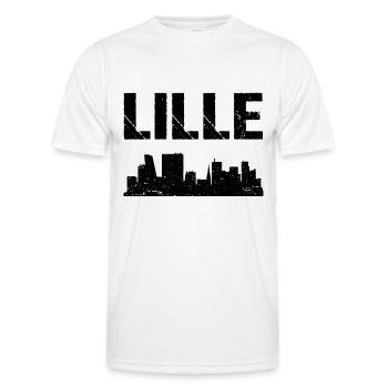 Lille Skyline France City of Lille - Men's Functional T-Shirt - white - Front - AI Model Male 178 dark (178cm)