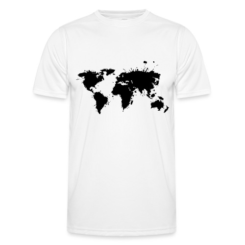 Weltkarte Splash - Männer Funktions-T-Shirt