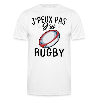 Je peux pas j'ai rugby - T-shirt sport Homme - blanc - Devant - AI Model Male 178 dark (178cm)