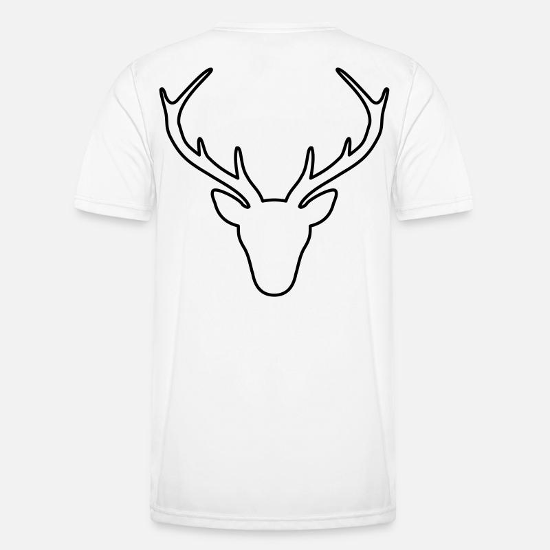 Hirsch Geweih Jäger Jagd Wild Geschenk - Männer Funktions-T-Shirt - Weiß