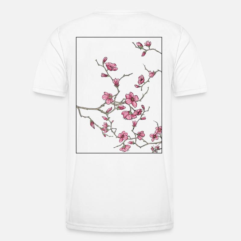 Cherry Blossoms Floral Design - Men's Functional T-Shirt - white