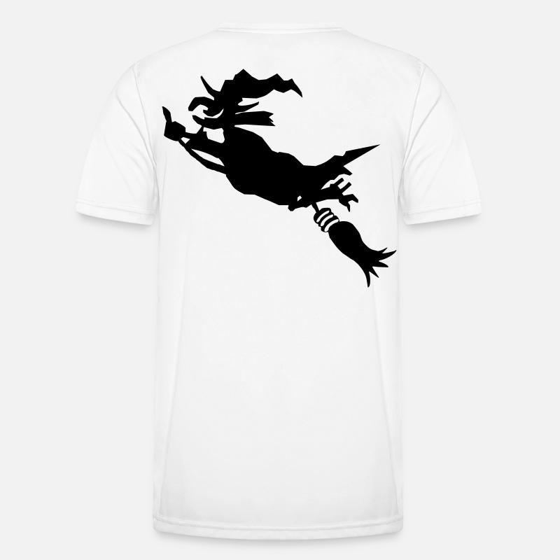 Witch with broom funny - Men's Functional T-Shirt - white