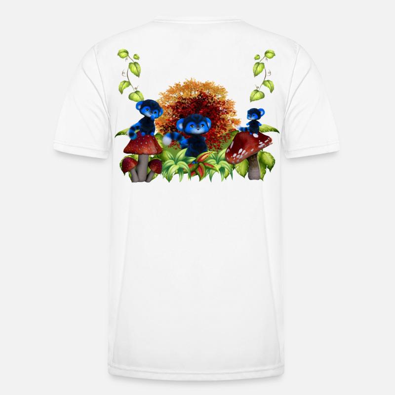 Herbstwald-Blaue Affen Männer Funktions-T-Shirt