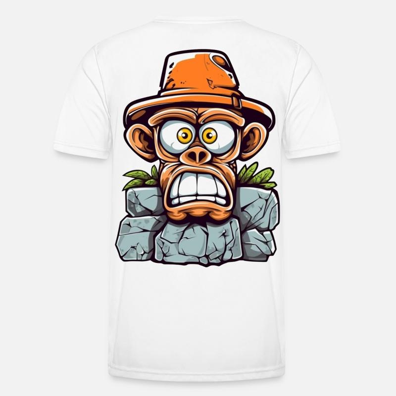 Adventurous monkey charm - Men's Functional T-Shirt - white