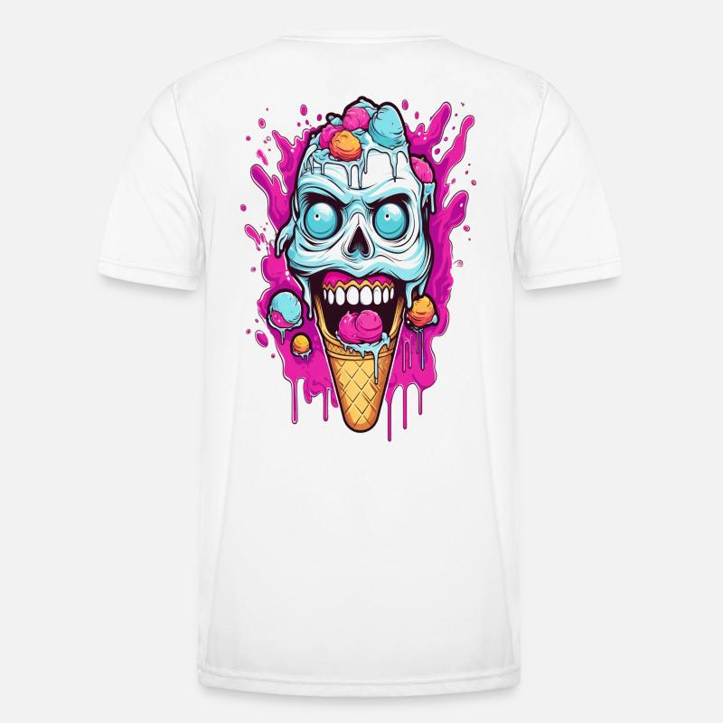 Conception de crème glacée crâne T-shirt sport Homme