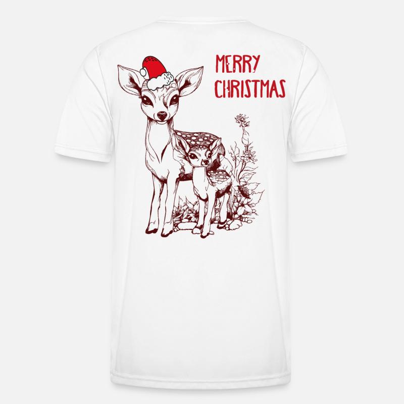 Cerf de Noël avec faon T-shirt sport Homme