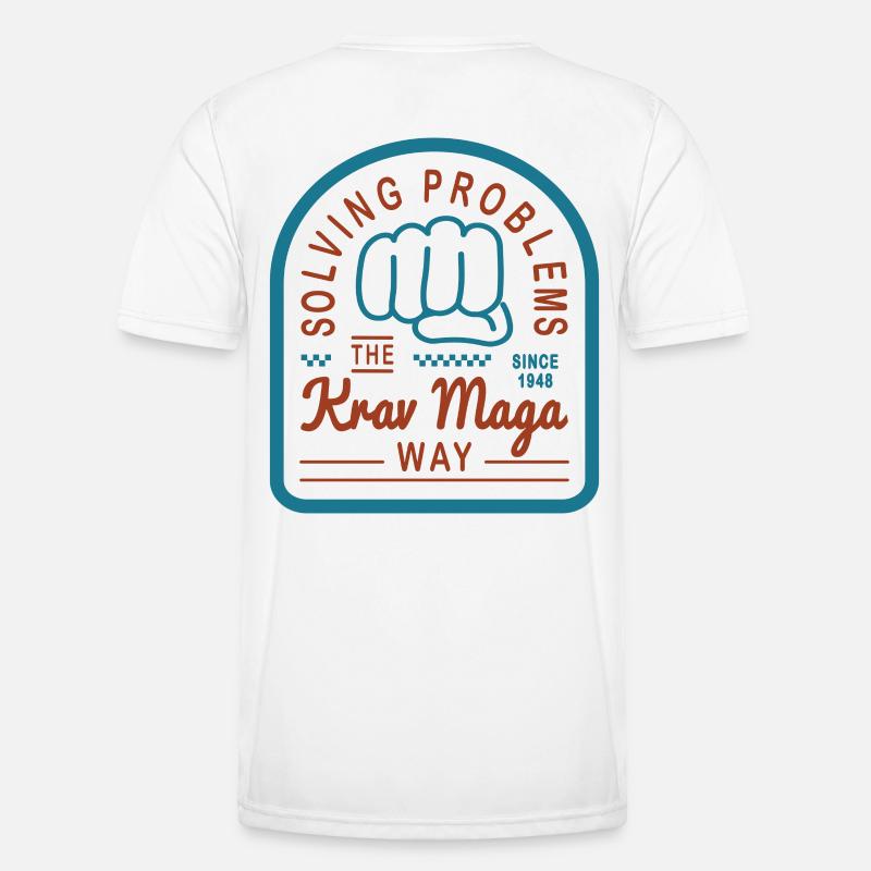Solving problems the Krav Maga way - Männer Funktions-T-Shirt - Weiß