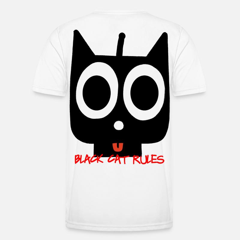 chat noir T-shirt sport Homme