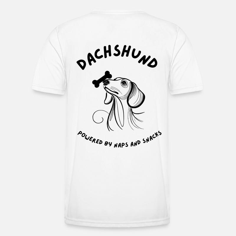 Dachshund - Powered by Naps and Snacks - Men's Functional T-Shirt - white