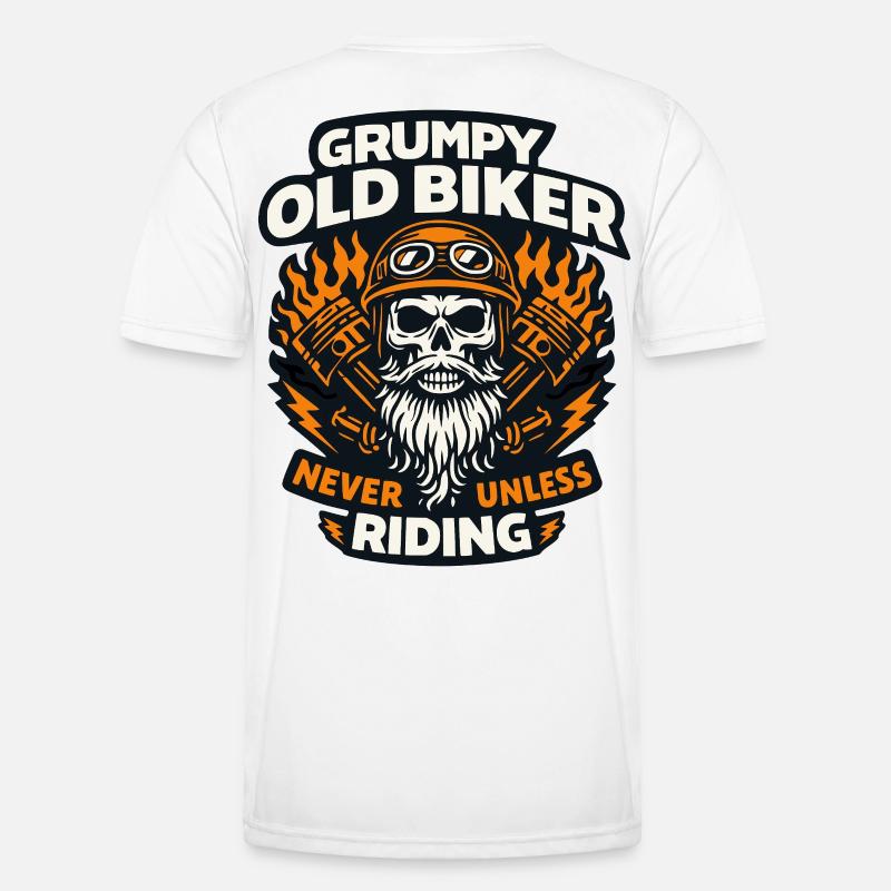 Grumpy old biker - Men's Functional T-Shirt - white