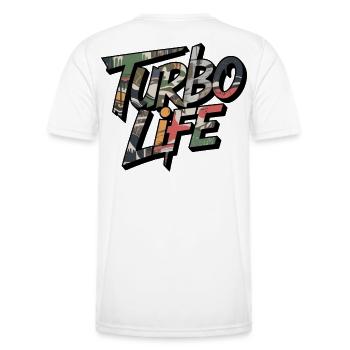 Turbo Life Camo Motiv für JDM Fans Männer Jungs - Männer Funktions-T-Shirt - Weiß - Hinten - AI Model Male 178 dark (178cm)