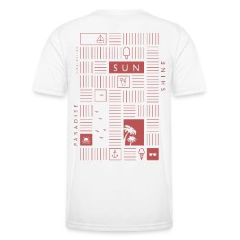summer sun sunshine - Men's Functional T-Shirt - white - Back - AI Model Male 178 dark (178cm)