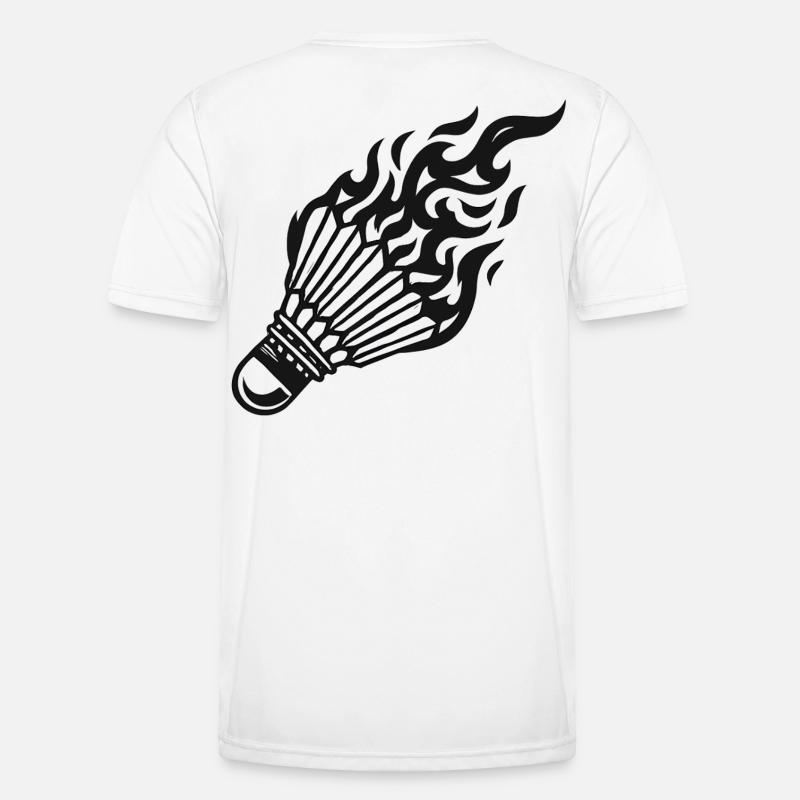 Flame Shuttlecock - Men's Functional T-Shirt - white