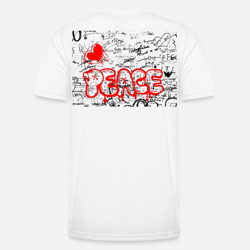 Pense Graffiti Herz Rot - Männer Funktions-T-Shirt - Weiß