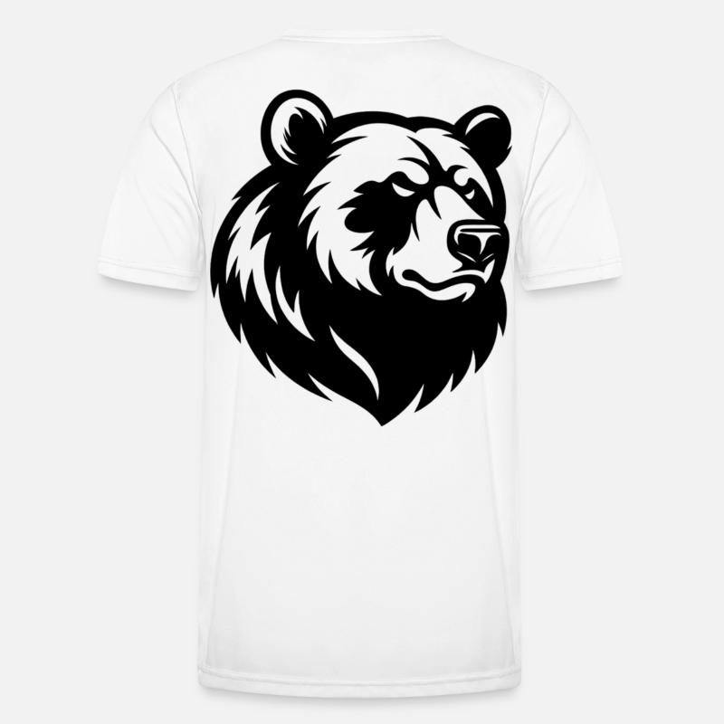 Angry Bear Head - Men's Functional T-Shirt - white