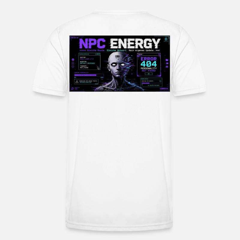NPC ENERGY ERROR 404 - Männer Funktions-T-Shirt - Weiß