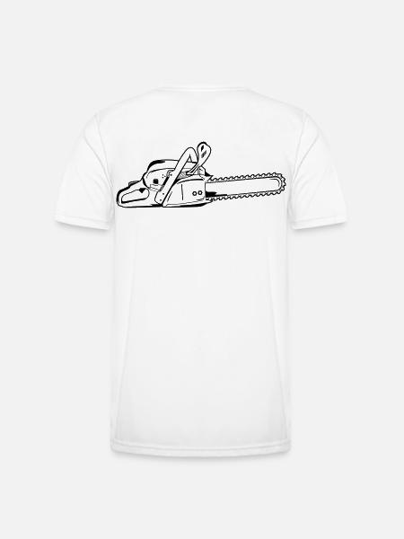 Tronçonneuse - T-shirt sport Homme - blanc