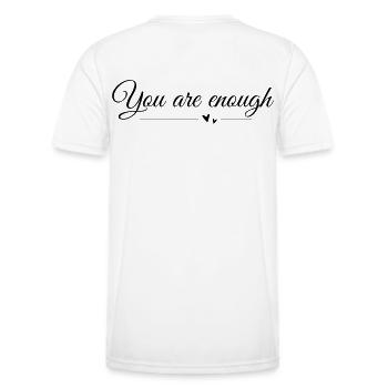 Du bist genug! - Männer Funktions-T-Shirt - Weiß - Hinten - AI Model Male 178 dark (178cm)