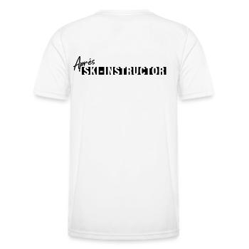Après Ski Monitor – Première leçon gratuite - T-shirt sport Homme - blanc - Dos - AI Model Male 178 dark (178cm)