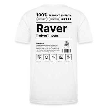 Raver Lifestyle - Men's Functional T-Shirt - white - Back - AI Model Male 178 dark (178cm)