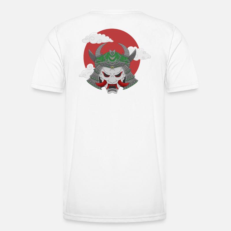 Oni x Samurai Graugrün Männer Funktions-T-Shirt