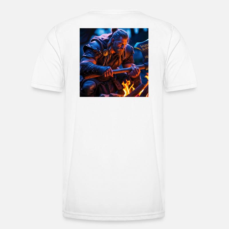Fantasy Wikinger mit einer Axt - Männer Funktions-T-Shirt - Weiß