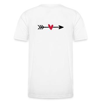 Arrow with heart cupid love gift - Men's Functional T-Shirt - white - Back - AI Model Male 178 dark (178cm)