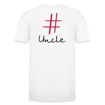 #Uncle Hashtag Social Media I Geschenkidee Onkel - Männer Funktions-T-Shirt - Weiß - Hinten - AI Model Male 178 dark (178cm)