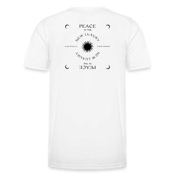 Peace is the new Luxury - Männer Funktions-T-Shirt - Weiß - Hinten - AI Model Male 178 dark (178cm)