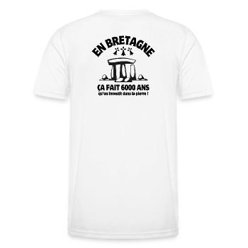 Brittany, Brittany humor, Breton - Men's Functional T-Shirt - white - Back - AI Model Male 178 dark (178cm)