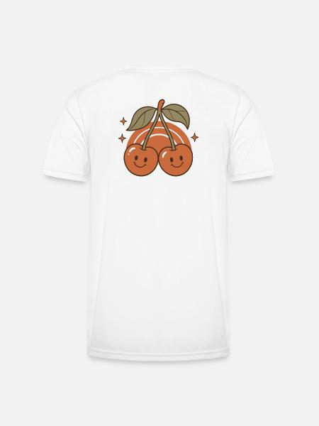 Sweet Retro Cherries Smile - Men's Functional T-Shirt - white