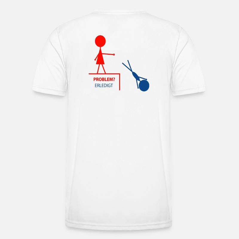 Lustiger Spruch– Problem? Erledigt! - Männer Funktions-T-Shirt - Weiß