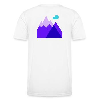 Mountain, Skiing, Downhill Skiing - Men's Functional T-Shirt - white - Back - AI Model Male 178 dark (178cm)
