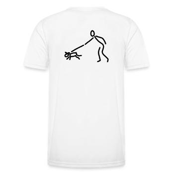 iYpsilon Hund gassi - Männer Funktions-T-Shirt - Weiß - Hinten - AI Model Male 178 dark (178cm)
