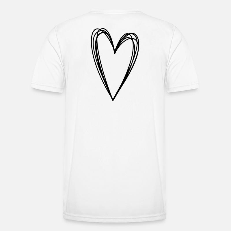 Herz Scribble Doodle gekritzel Symbol Liebe Männer Funktions-T-Shirt