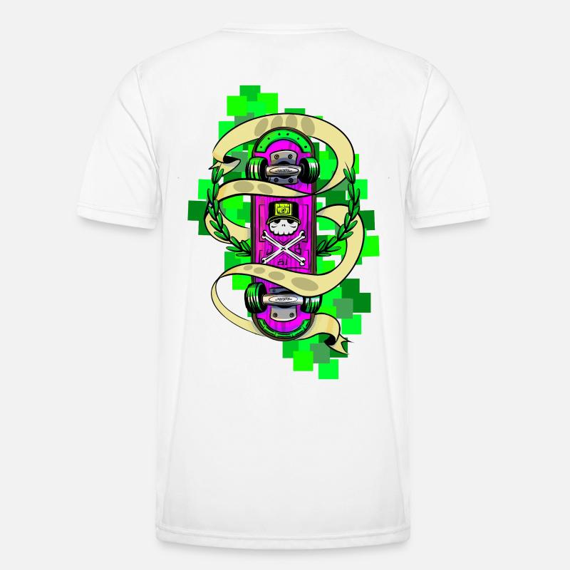 Neon Skull Skateboard Graffiti Männer Funktions-T-Shirt