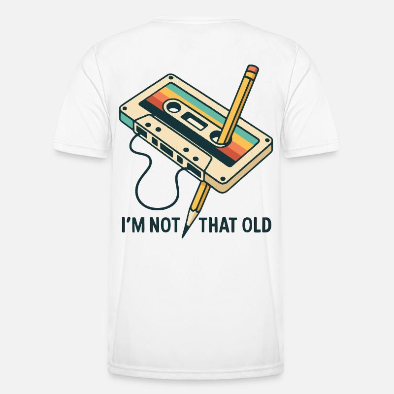 Retro Kassette mit Bleistift - Männer Funktions-T-Shirt - Weiß