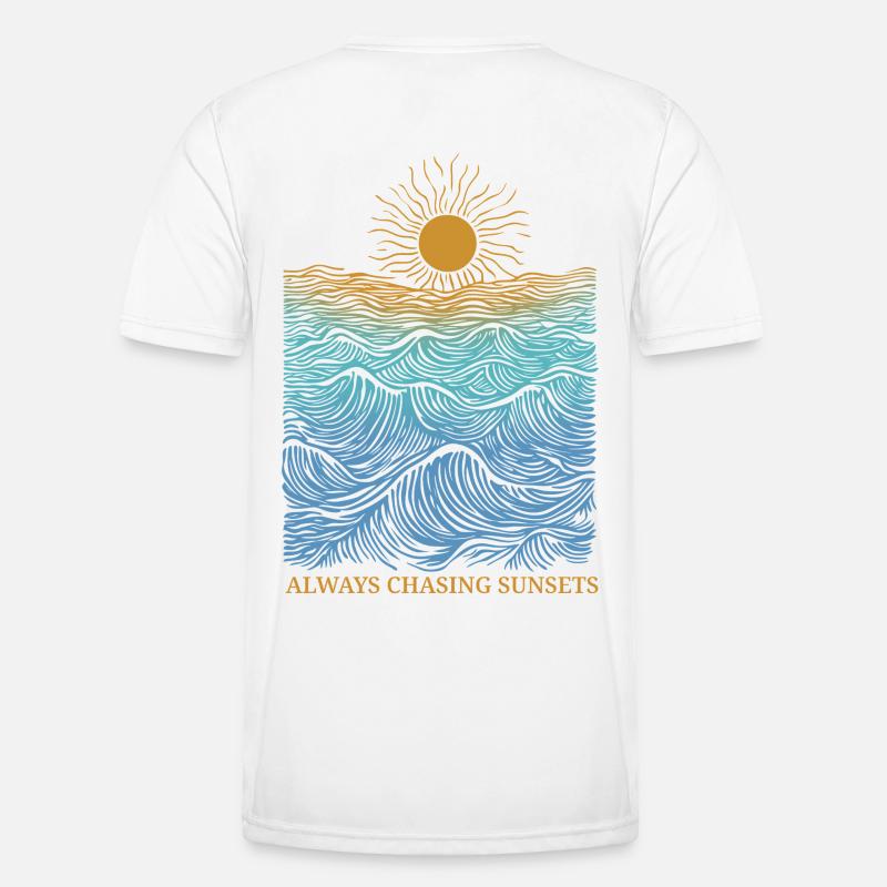Always chasing sunsets - Männer Funktions-T-Shirt - Weiß