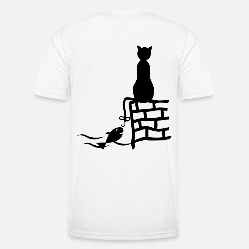 Fischer katze - Männer Funktions-T-Shirt - Weiß