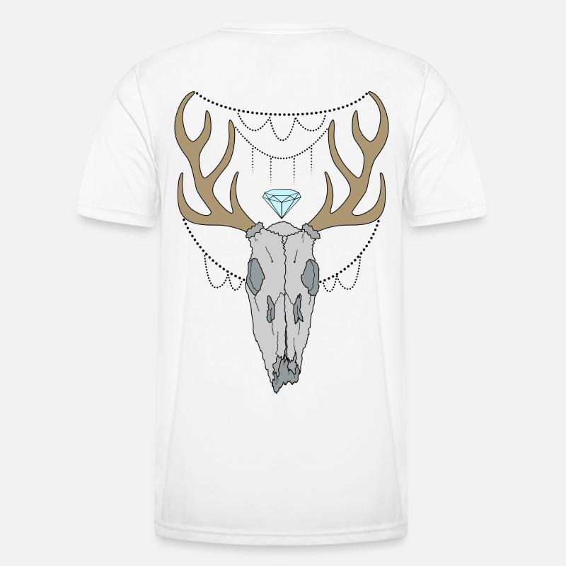Hirschgeweih Schädel Männer Funktions-T-Shirt